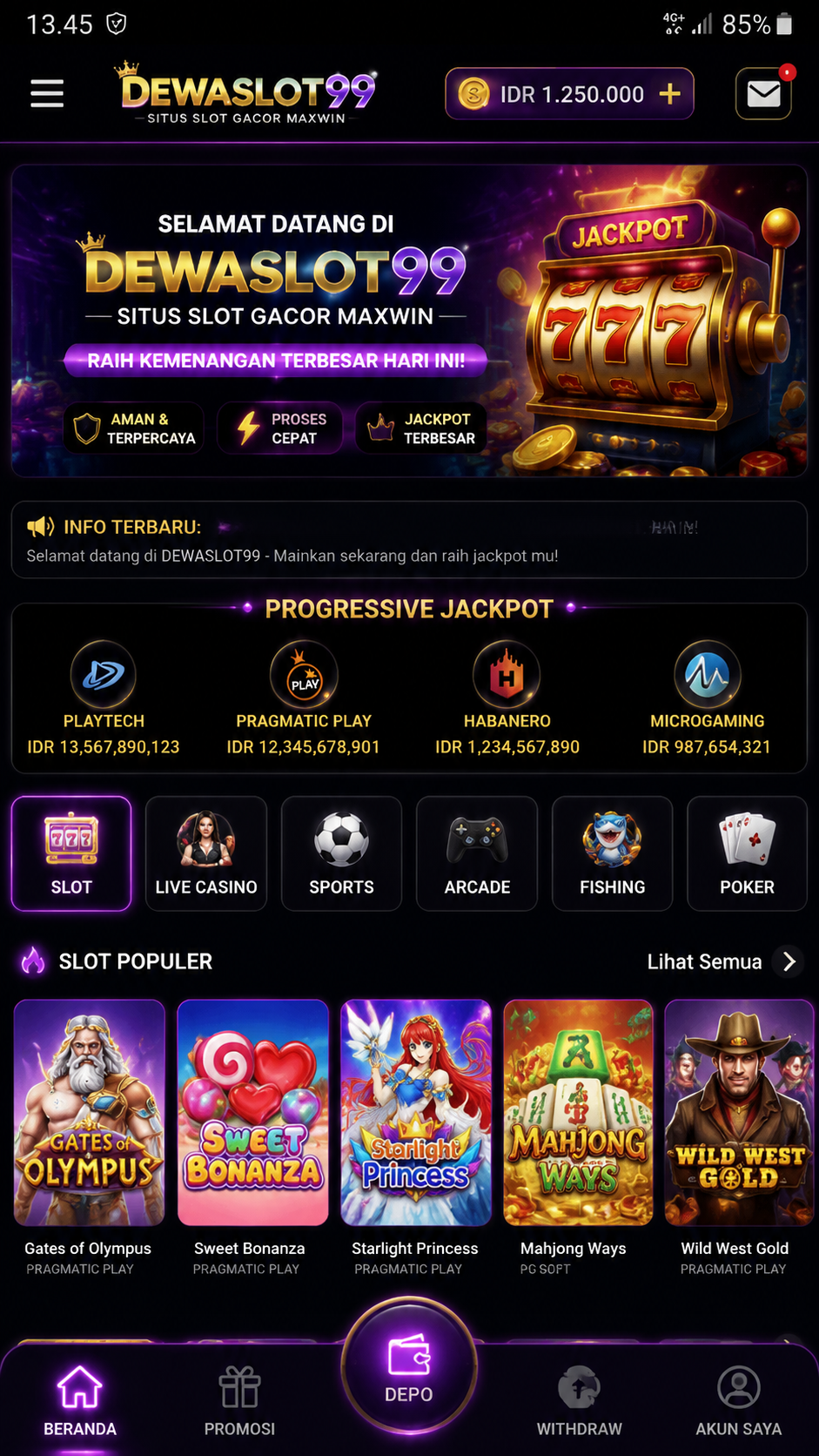 Screenshot 1 dewaslot99